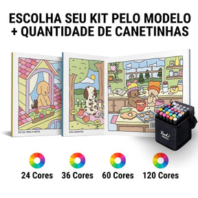 Kit Livros (20 Paginas) + Canetinhas Bobbie Brasil™