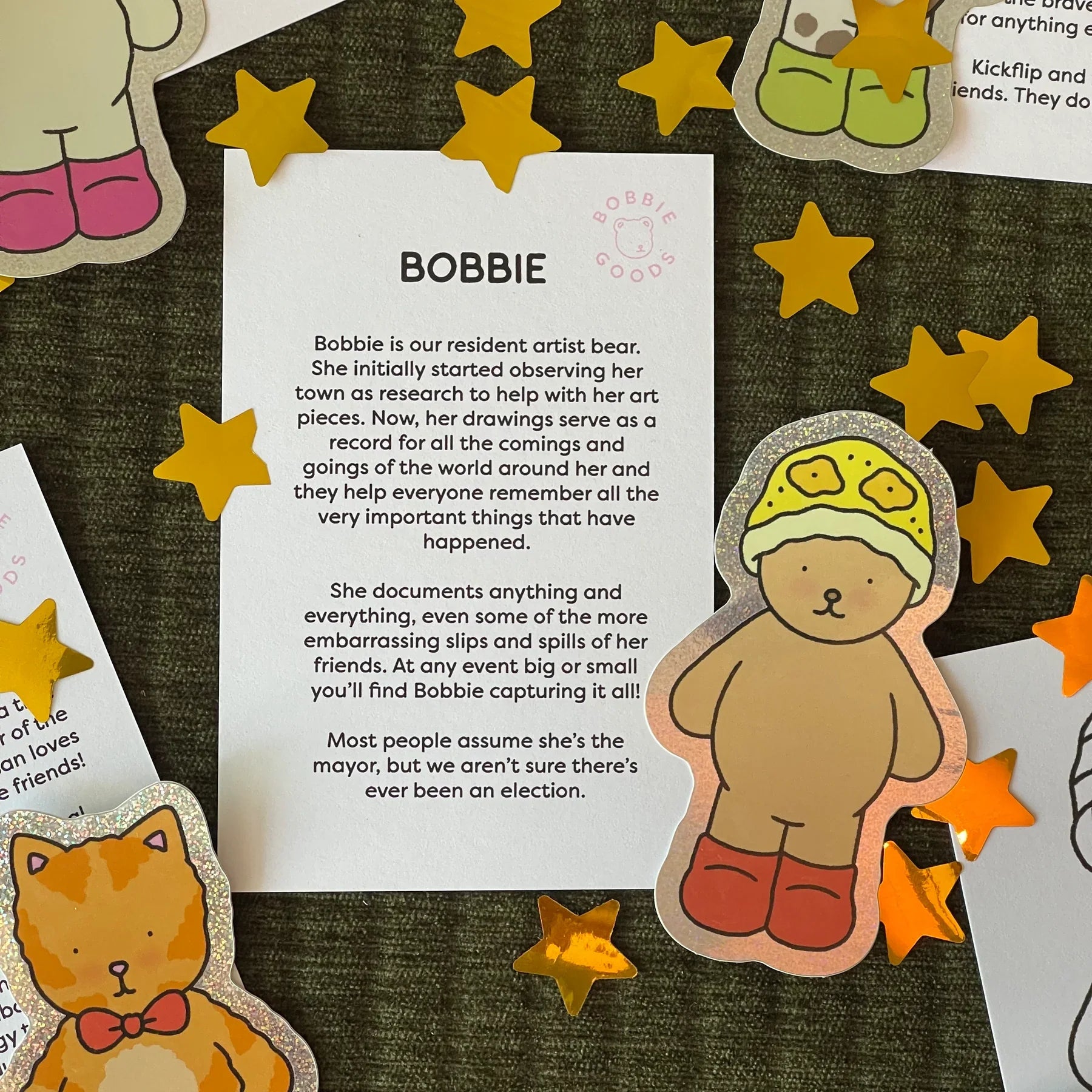 Sticker Glitter Bobbie + Cartão Informativo