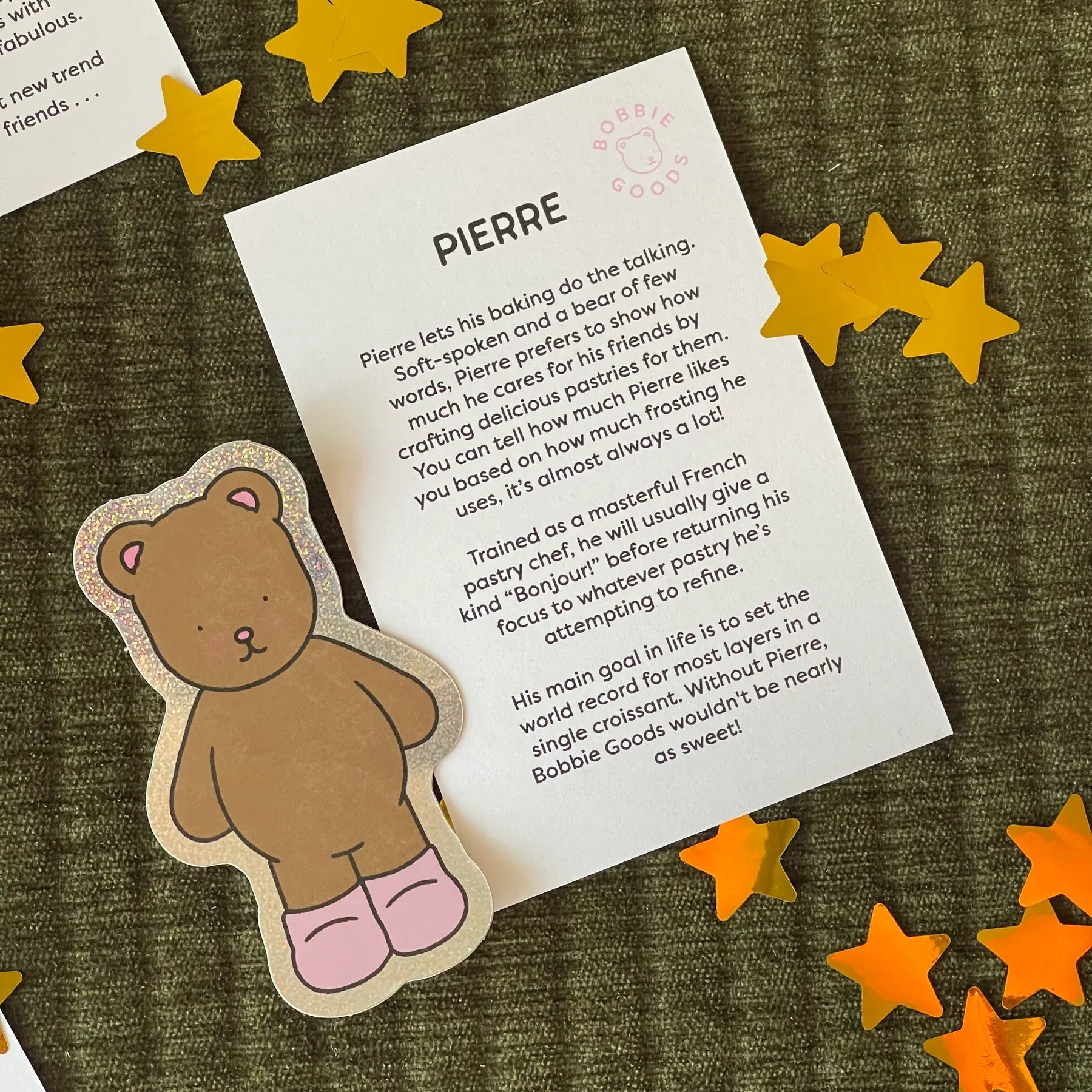 Sticker Glitter Pierre + Cartão Informativo