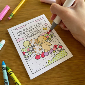Cartão para Colorir "Segure Minha Mão"